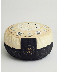 Meditationspude rund sort/natur - Spirit of om