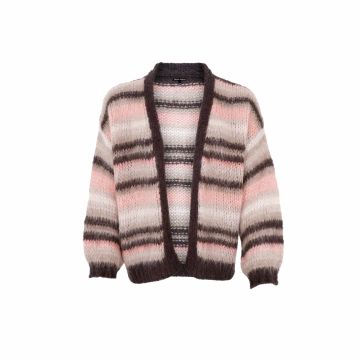 BCALANA stribet cardigan - Onesize - Black Colour