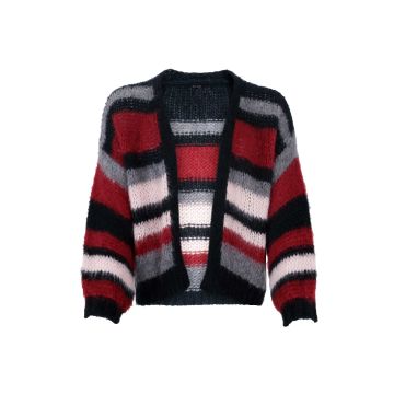 BCLINA stribet cardigan - Onesize - Black Colour