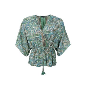 BCLUNA-bluse med V-hals - M/L - Black Colour