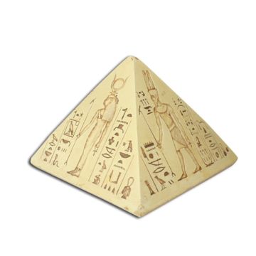 Pyramide med ægyptiske guder og hieroglyffer