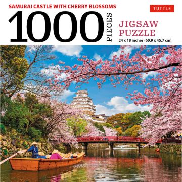 Samurai Castle with Cherry Blossoms – puslespil med 1000 brikker