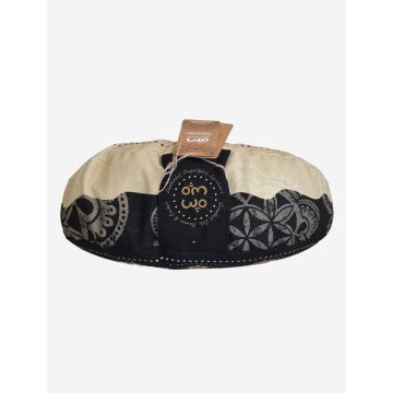 Meditationspude halvmåne sort/natur - Spirit of om