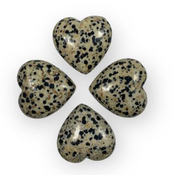 Dalmatiner Jaspis - Hjerte - ca 4 cm - Flad