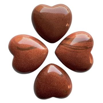 Guldsten - Hjerte - ca 3 cm