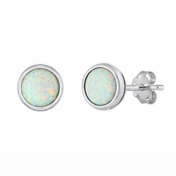 Ørestikker med Opal - 8 mm - pr par
