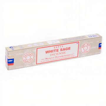 Satya White Sage røgelse - 15 gram - Røgelsespinde