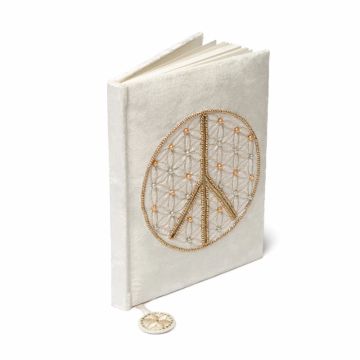 Notesbog i fløjl - Flower of Life og peace symbolet