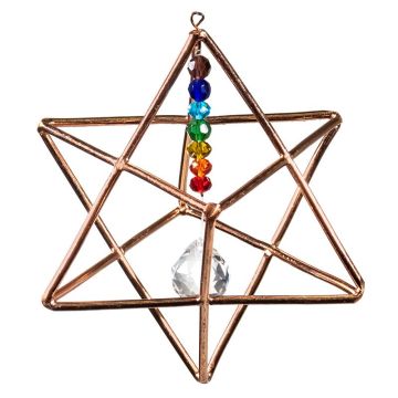 Merkaba ophæng med chakra krystaller