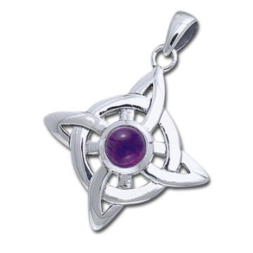 Keltisk Livshjul med Ametyst - 34mm - u/kæde