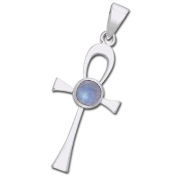 Ankh kors med Månesten - u/kæde