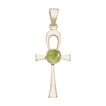 Ankh kors med Peridot - u/kæde