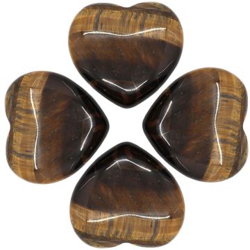 Tigerøje - Hjerte - ca 4 cm - Flad