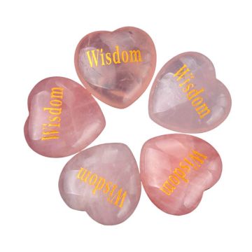 Rosenkvarts - Hjerte - Wisdom - ca 3 cm